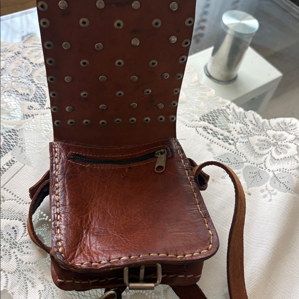 Leather coin leather saddle bag - Picture 5 of 8
